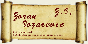 Zoran Vozarević vizit kartica